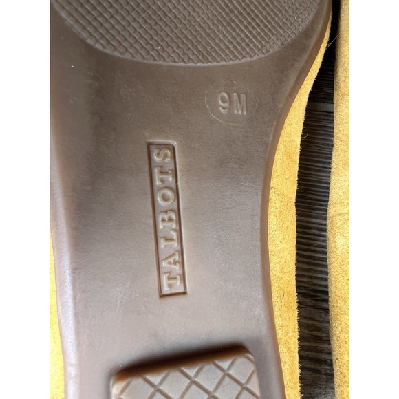 Talbots Francesca Tassel Moccasins Mustard Yellow Suede Leather 9M Quiet Luxury - Picture 9 of 13